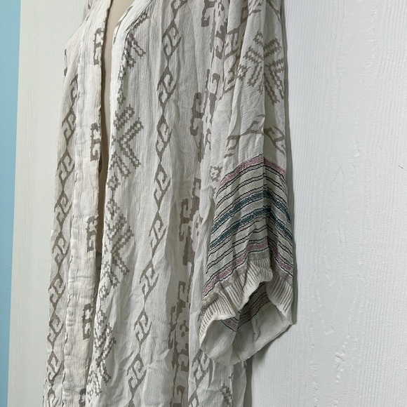 Free People - One Print Boho Open Front Long Sleeve Kimono Jacket XS/Small - Picture 8 of 14